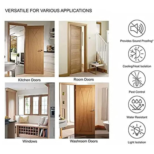 Door Protector- Door Draft Fabric Cover Guard Door Gap Sealer Protector Door Mounted Door Stopper Door Mounted Door Stopper Sound-Proof Reduce Noise Waterproof - Brown (Pack Of 2)