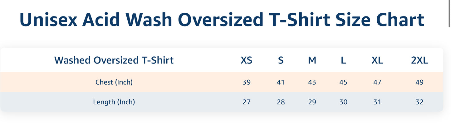 Unisex Acid Wash Oversized Tee
