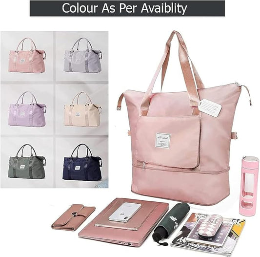 Expandable Folding Travel Bag for Women, Luggage Bag for Travel (Multicolor)