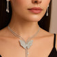 Butterfly Pendant Necklace with Earrings