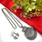 Oxidized Peacock Style Pendant & Chain with Earrings