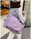 Nylon 22 Cms Travel Duffle(Foldable Travel Duffle_lavender)