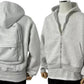Men's Solid Custom Backpack Zip Up Hoodie